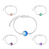 Fashion Hot-saling New Silver Round Multicolor Mermaid Love-shaped Bracelet Jewelry Wholesale main image 6