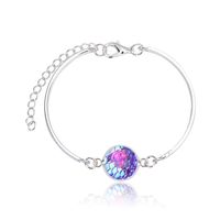 Mode Vente Chaude Nouvel Argent Rond Multicolore Sirène Bracelet En Forme D&#39;amour Bijoux En Gros main image 4