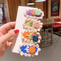 Korean Children's Wool Fruit Cherry Hairpin Girl Flower Bb Clip Braided Lace Hairpin Hair Accessories Clip main image 6