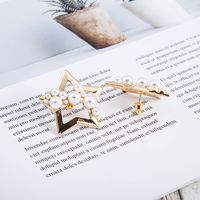 New Fashion Five-star Pearl S925 Silver Needle Simple And Fashionable Alloy Earrings main image 5