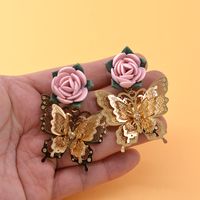 2018 Barock Ohrringe Europäische Und Amerikanische Übertriebene Hohle Schmetterlings Flügel Ohrringe Persönlichkeit Mode Ohrringe Großhandel sku image 1