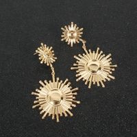 Korean Geometric Alloy Long Sun Flower Earrings Wholesale main image 3