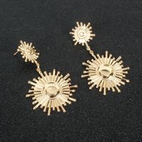 Korean Geometric Alloy Long Sun Flower Earrings Wholesale main image 4