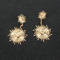 Korean Geometric Alloy Long Sun Flower Earrings Wholesale main image 5
