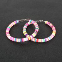 Bohemian Style Simple Colorful Mixed Color Soft Ceramic Geometric Earrings Wholesale main image 4