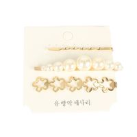 Bohemian Style Retro Alloy Inlaid Pearl Word Clip Hair Clip Wholesale main image 1