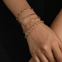 Fashion Exaggerated Mix And Match Twist Chain Fashion Simple Set Alloy Bracelet main image 3