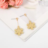 Wholesale Christmas Series Fashion Alloy Oil Dripping Snowflake Earrings main image 4