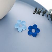 New Hit Color Geometric Flower Haze Blue Small Daisy Flower Alloy Earrings For Women main image 5
