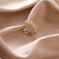 Micro Inlaid Retro Star Ring Five-pointed Star Fashion Index Finger Ring Opening Ring Wholesale main image 3