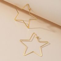 Fashion Jewelry 1 Pair Of Metal Line Five-star Earrings Wholesale main image 4