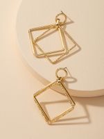 Popular New 1 Pair Of Metal Texture Geometric Earrings Wholesale main image 5