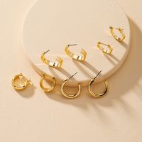 Populaire Nouveau 4 Paires De Boucles D&#39;oreilles En Métal Boucle D&#39;oreille En Gros main image 2