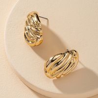 Popular New A Pair Of Metal Texture Earrings Wholesale main image 3