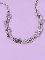 Fashion New Paper Clip Chain Alloy Hot Sale Necklace For Women Wholesale main image 3