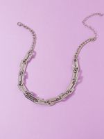 Fashion New Paper Clip Chain Alloy Hot Sale Necklace For Women Wholesale main image 4