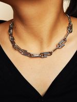 Fashion New Paper Clip Chain Alloy Hot Sale Necklace For Women Wholesale main image 5