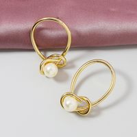 Popular New Metal Line Pearl Hot Selling Earrings Wholesale main image 2