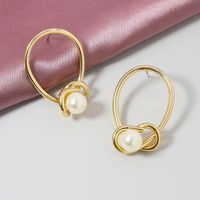 Popular New Metal Line Pearl Hot Selling Earrings Wholesale main image 4