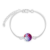 Fashion Hot-saling New Silver Round Multicolor Mermaid Love-shaped Bracelet Jewelry Wholesale sku image 2