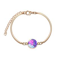 Fashion Hot-saling New Silver Round Multicolor Mermaid Love-shaped Bracelet Jewelry Wholesale sku image 4