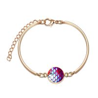 Moda Hot-saling Nueva Plata Redonda Multicolor Sirena Pulsera En Forma De Amor Joyería Al Por Mayor sku image 6