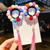 Farbe Bälle Haar Seil Ball Quaste Koreanische Stil Kleines Mädchen Krawatte Haar Gummiband Großhandel sku image 3