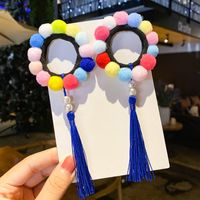 Farbe Bälle Haar Seil Ball Quaste Koreanische Stil Kleines Mädchen Krawatte Haar Gummiband Großhandel sku image 4