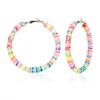 Bohemian Style Simple Colorful Mixed Color Soft Ceramic Geometric Earrings Wholesale sku image 3