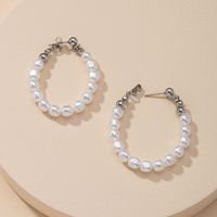 Mode 1 Paar Pearl Hoop Ohrringe Hot Selling Großhandel sku image 2