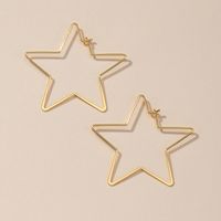 Fashion Jewelry 1 Pair Of Metal Line Five-star Earrings Wholesale sku image 1