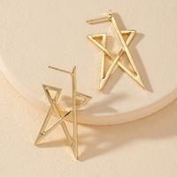 Popular New 1 Pair Of Metal Five-star Geometric Earrings Wholesale sku image 1