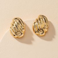 Popular New A Pair Of Metal Texture Earrings Wholesale sku image 1