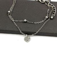 Fashion Jewelry Supply Wholesale Cute Peach Heart Love Double Anklet sku image 1