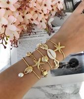 Handmade Shell Braided Starfish Pearl Bracelet Women's Popular Fashion New Style Bangel Wholesale main image 1