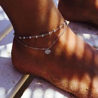 Fashion Jewelry Supply Wholesale Cute Peach Heart Love Double Anklet main image 1