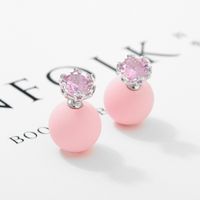 Alloy Korea Geometric Earring  (light Pink Beads + Platinum) Nhtm0250-light-pink-beads-platinum sku image 1