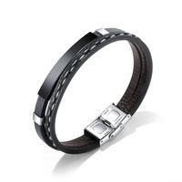 Titanium&stainless Steel Fashion Geometric Bracelet  (steel Models) Nhop2747-steel-models sku image 3