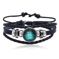 Europäischer Und Amerikanischer Schmuck Leuchtende Zwölf Sternbilder Paar Rindsleder Armband Einfache Diy Mehr Schicht Ige Gewebte Sternen Himmel Leder Armband sku image 3