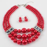 Beads Fashion Geometric Necklace  (red) Nhct0298-red sku image 1