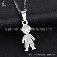 Titanium&stainless Steel Korea Cartoon Necklace  (mom + Son) Nhhf0688-mom-son sku image 2