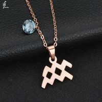Titanium&stainless Steel Simple Geometric Necklace  (aries) Nhhf0504-aries sku image 11