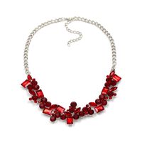 Imitated Crystal&cz Fashion Geometric Necklace  (alloy + White) Nhjj4905-alloy-+-white sku image 1