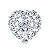 Style Coréen Petit Et Polyvalent Diamant-intégré Pêche Coeur Broche De Mode Amour Petites Broches Broches  Vente Chaude Produit sku image 1