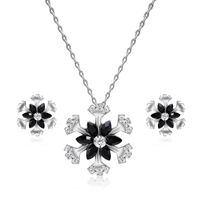 Style Coréen De Mode Fashionmonger Creative Style Flocon De Neige Alliage Zircon Collier Deux-pièce Boucles D'oreilles Commerce Extérieur Vente Chaude Produit sku image 1