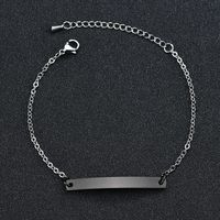 Titanium&stainless Steel Simple Geometric Id Bracelet (steel Color) Nhhf0179-steel-color sku image 2