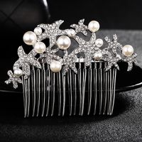 Nouvelle Coiffe De Mariée Strass Cheveux Peigne Européen Et Américain/perle Coréenne Cheveux Accessoires Cheveux Peigne De Mariage Robe Accessoires sku image 1