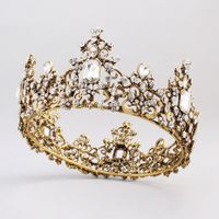 Nouveau Rond Couronne Européen Et Américain Rétro Baroque Couronne Cour Européenne Style De Mariée Coiffe sku image 1