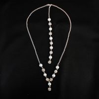 Best Seller In Europe And America Bridal Back Chain Pearl Pendant Trendy Fashion Necklace Bridal Wedding Accessories Gift sku image 1