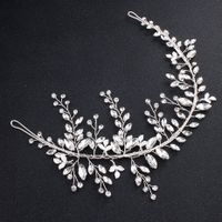 Nouveau Strass Branche Feuille Bandeau Couronne Forêt Main De Mariée Bande De Cheveux Chaîne Flexible Tous-match De Mariée Ornement sku image 1